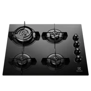 Cooktop a Gás Electrolux 4 Bocas em Vidro Acendimento Super Automático Queimador Tripla-Chama Preto KE4TP Cooktop a Gás Electrolux 4 Bocas em Vidro Acendimento Super Automático Queimador Tripla-Chama Preto KE4TP