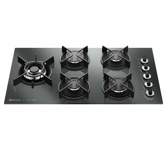 Cooktop a Gás Electrolux Home Pro 5 Bocas em Vidro Preto KE5HP