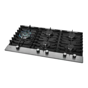 Cooktop a Gás Fischer Platinium 5 Bocas Tripla Chama com Trempe de Ferro Fundido Mesa Vidro Bivolt 33810-92122