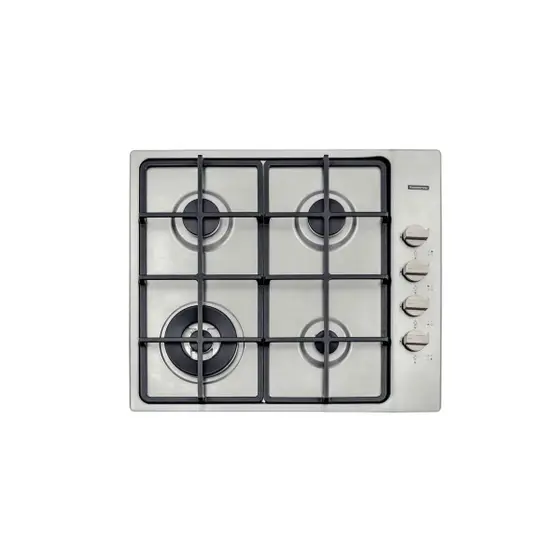 Cooktop a Gás Tramontina Square 4 GX HE Safestop 60 em Aço Inox com Trempes em Ferro Fundido e Acendimento Superautomático