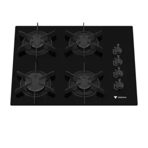 Cooktop a Gás Venax Arena 4 Bocas Preto GLP Cooktop a Gás Venax Arena 4 Bocas Preto GLP