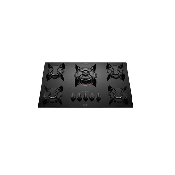 Cooktop a Gás Atlas Utop 5 Bocas Tripla Chama Preto Bivolt