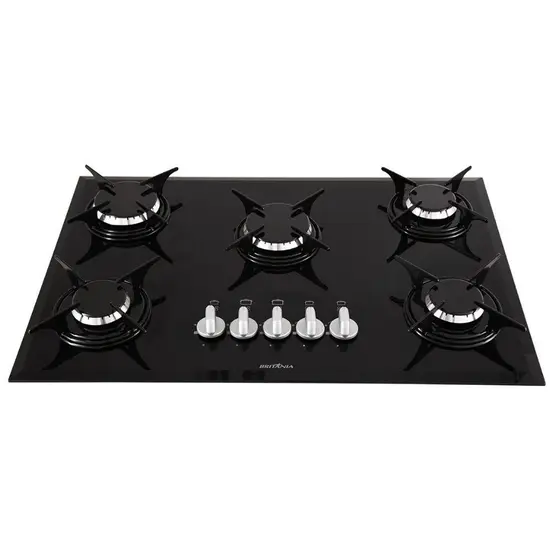Cooktop a Gás Britânia 5 Bocas Preto Bivolt BCT5P