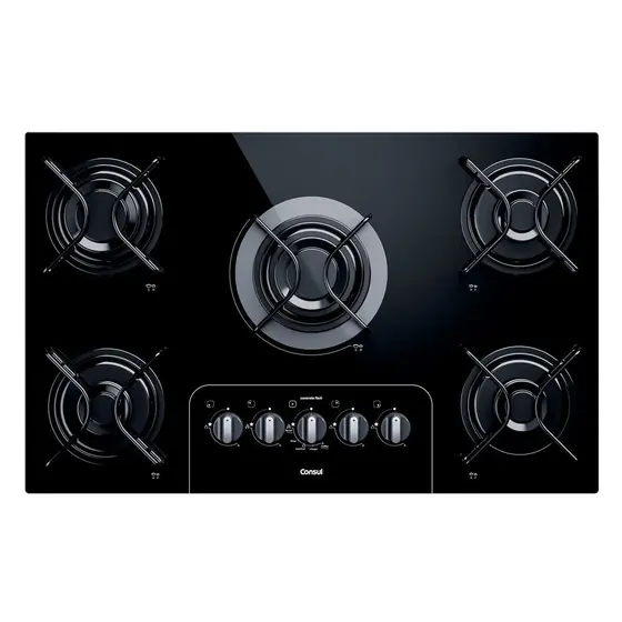 Cooktop a Gás Consul Facilite 5 Bocas Mesa de Vidro
