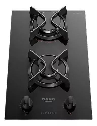 Cooktop a Gás Dako Supreme 2 Bocas Mesa Vidro Temperado Preto Bivolt