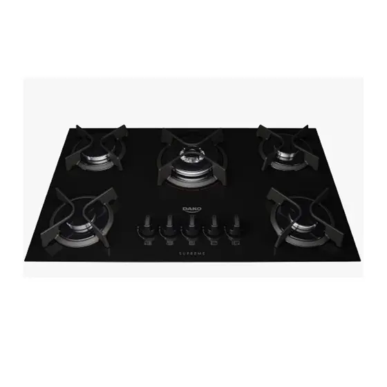 Cooktop a Gás Dako Supreme 5 Bocas Acendimento Automático e Tripla Chama Preto Bivolt