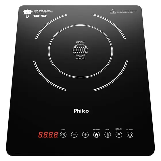 Cooktop a Indução Philco 1 Boca 10 Níveis PCT12P