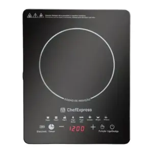 Cooktop a Indução Chef Express Premium Portátil Elétrica Magnética com Timer Digital Cooktop a Indução Chef Express Premium Portátil Elétrica Magnética com Timer Digital