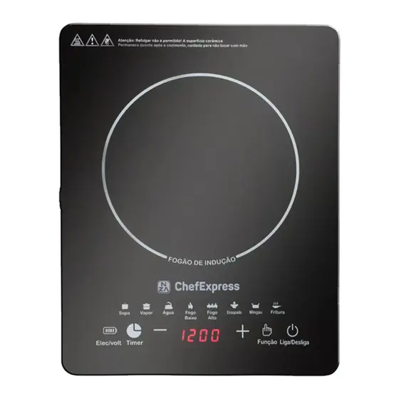 Cooktop a Indução Chef Express Premium Portátil Elétrica Magnética com Timer Digital