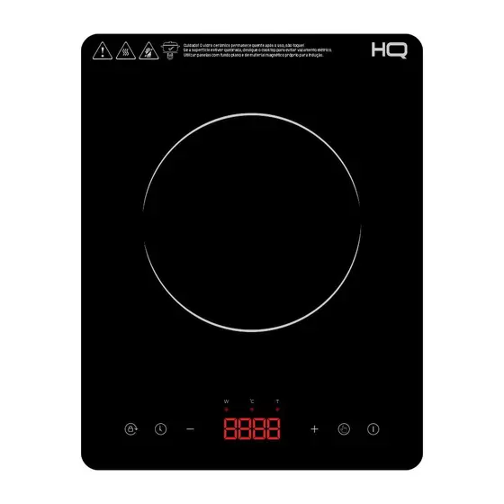 Cooktop a Indução HQ 1 Boca Portátil 2000W Preto 220V HQ-IDS2001P
