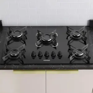 Cooktop a Gás Itatiaia Electra 5 Bocas Preto Cooktop a Gás Itatiaia Electra 5 Bocas Preto
