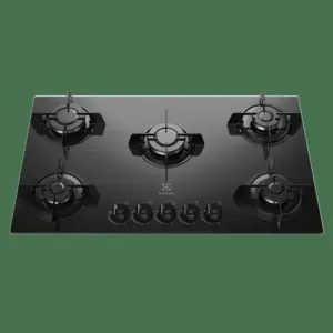 Cooktop a Gás Electrolux 5 Bocas Acendimento Superautomático Preto KE5GP Cooktop a Gás Electrolux 5 Bocas Acendimento Superautomático Preto KE5GP