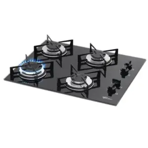 Cooktop a Gás Fischer 4 Bocas Preto Bivolt 1519-5713 Cooktop a Gás Fischer 4 Bocas Preto Bivolt 1519-5713