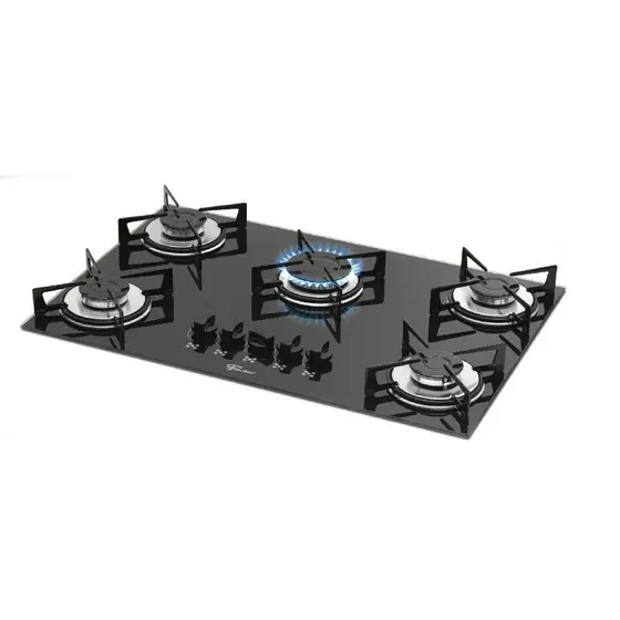 Cooktop a Gás Fischer 5 Bocas Preto Bivolt 1642-6985