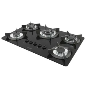 Cooktop a Gás Fogatti Safe 5 Bocas Tripla Chama Ferro Fundido GLP
