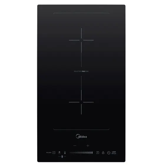Cooktop a Indução Midea Freezone 2 Bocas Vitrocerâmico 9 Níveis de Potência Painel Touch Preto CFBD22