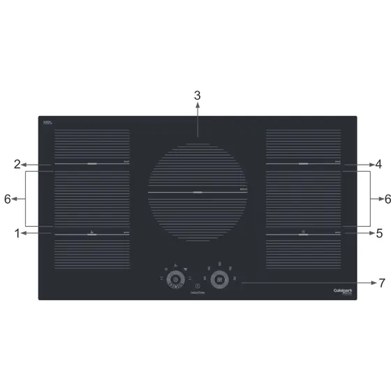 Cooktop a Indução Cuisinart Arkton Advanced 5 Zonas 90cm
