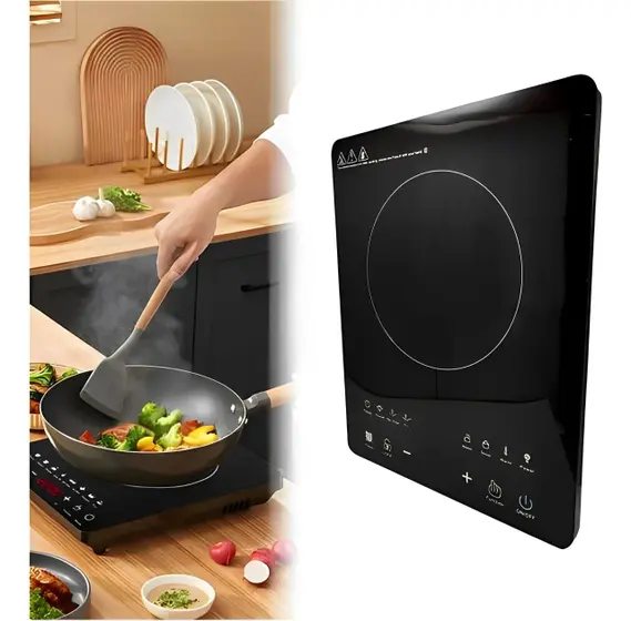 Cooktop a Indução Vijoli 1 Boca Portátil 1800W Touch Digital Vidro