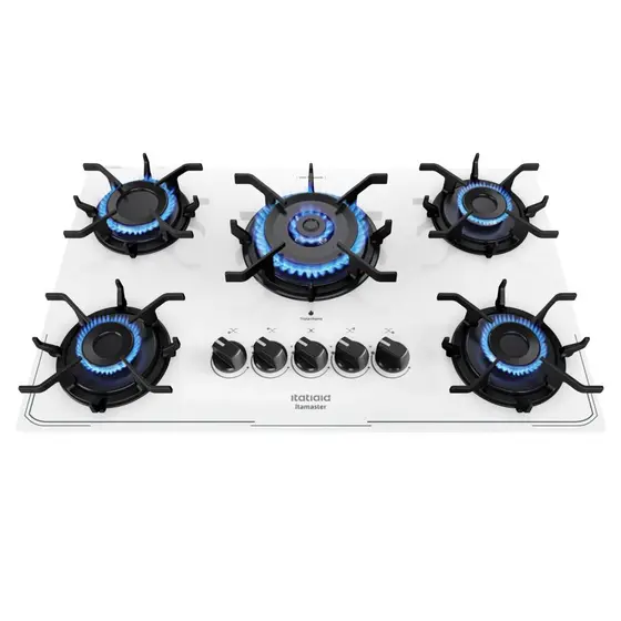 Cooktop a Gás Itatiaia Itamaster 5 Bocas Tripla Chama Branco Bivolt