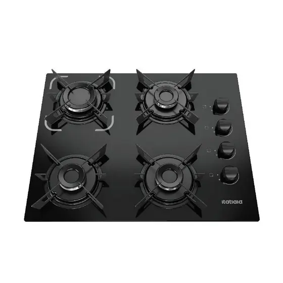 Cooktop a Gás Itatiaia Electra 4 Bocas Vidro Preto Bivolt 3700000351