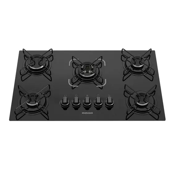 Cooktop a Gás Itatiaia Essencial 5 Bocas com Tripla Chama Mesa de Vidro e Acendimento Superautomático