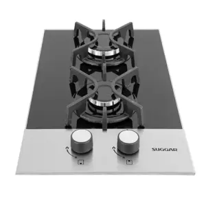 Cooktop a Gás Suggar 2 Bocas Mesa de Vidro e Inox Bivolt FG2002FVPIX