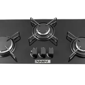 Cooktop a Gás Win 3 Bocas de Embutir Preto Acendimento Automático