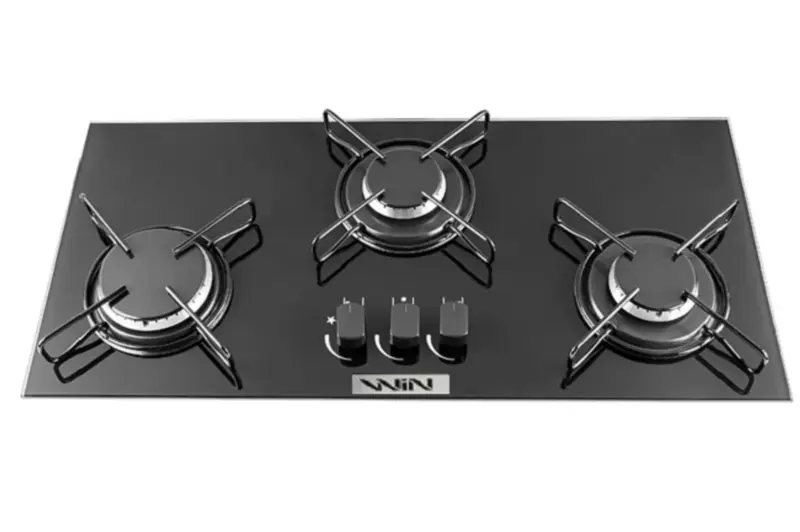 Cooktop a Gás Win 3 Bocas de Embutir Preto Acendimento Automático