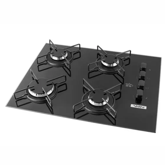 Cooktop a Gás WIN 4 Bocas de Embutir Preto Acendimento Automático Bivolt