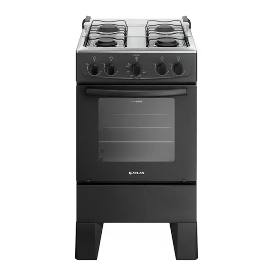 Fogão de Piso Atlas Milão 4 Bocas Preto Manual
