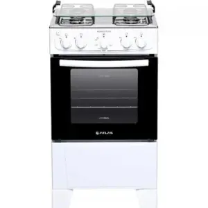 Fogão de Piso Atlas Mônaco Plus 4 Bocas Branco com Mesa Inox Bivolt Fogão de Piso Atlas Mônaco Plus 4 Bocas Branco com Mesa Inox Bivolt