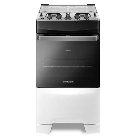 Fogão de Piso Continental Premium 4 Bocas Branco Automático com Forno TOPLimpaFácil (FC4IB)