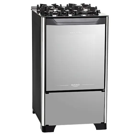 Fogão de Piso Dako Magister Style 4 Bocas com Frente de Vidro Espelhado