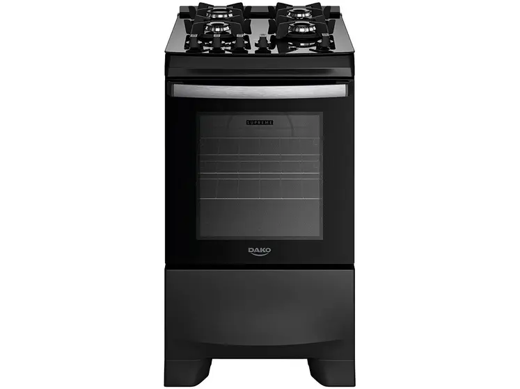 Fogão de Piso Dako Supreme Glass 4 Bocas Preto