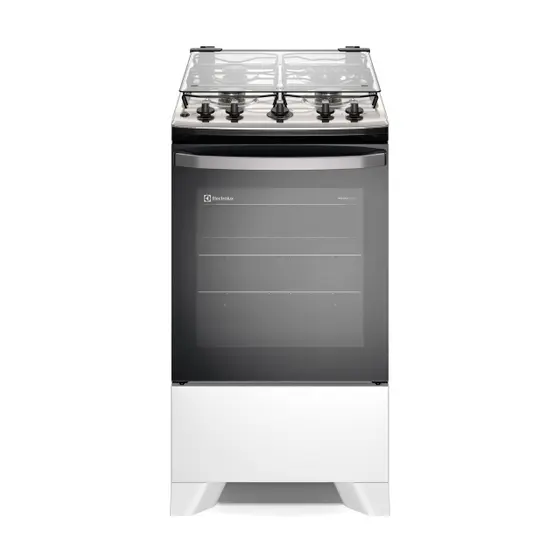 Fogão de Piso Electrolux Efficient 4 Bocas Branco com Mesa Inox, PerfectCook e VaporBake (FE4IB)