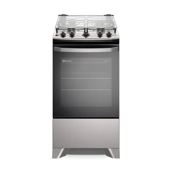 Fogão de Piso Electrolux Efficient 4 Bocas Prata com Mesa Inox, PerfectCook e VaporBake (FE4IS)