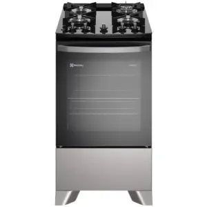 Fogão de Piso Electrolux Efficient 4 Bocas Prata com Mesa de Vidro e PerfectCook (FE4GS) Fogão de Piso Electrolux Efficient 4 Bocas Prata com Mesa de Vidro e PerfectCook (FE4GS)