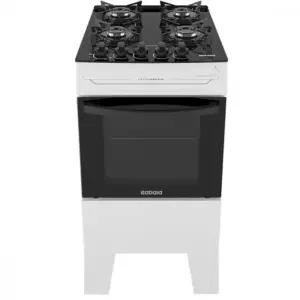 Fogão de Piso Itatiaia Electra Glass Plus 4 Bocas Branco com Mesa de Vidro Temperado Bivolt (3700000485)