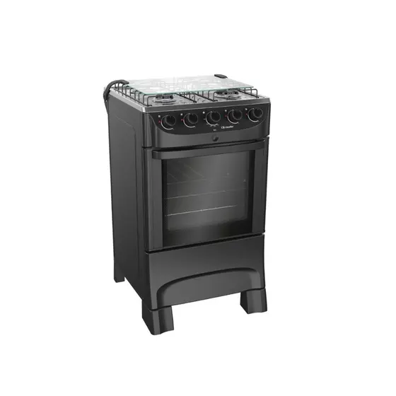 Fogão de Piso Mueller 4 Bocas Preto com Acendimento Automático (MFI4BB)