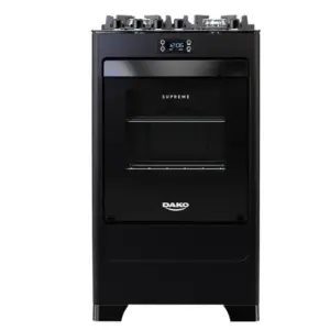 Fogão de Piso Dako Supreme Black Glass 4 Bocas Preto com Mesa de Vidro e Timer Digital Bivolt Fogão de Piso Dako Supreme Black Glass 4 Bocas Preto com Mesa de Vidro e Timer Digital Bivolt