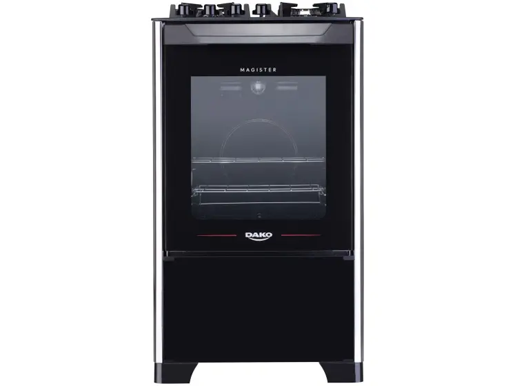 Fogão de Piso Dako Magister 4 Bocas Preto com Mesa de Vidro