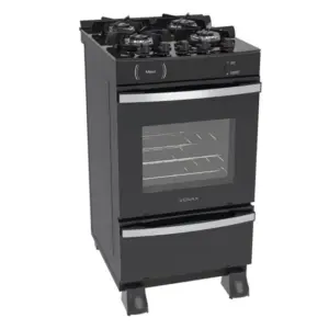 Fogão de Piso Venax Maxi Vitreo 4 Bocas Preto Fosco para Gás GLP Fogão de Piso Venax Maxi Vitreo 4 Bocas Preto Fosco para Gás GLP