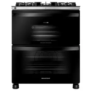 Fogão de Piso Brastemp 5 Bocas Preto com Duplo Forno (BFD5LAE)