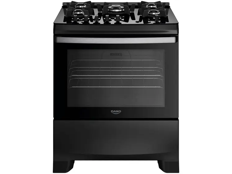 Fogão de Piso Dako Supreme Glass 5 Bocas Preto