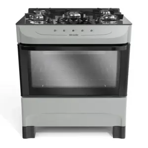 Fogão de Piso Mueller 5 Bocas Titânio com Mesa de Vidro