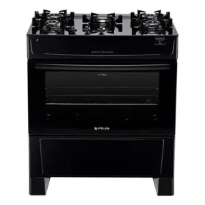 Fogão de Piso Atlas Monaco Top Glass 5 Bocas Preto a Gás Bivolt Fogão de Piso Atlas Monaco Top Glass 5 Bocas Preto a Gás Bivolt