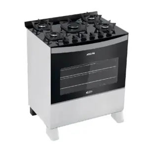 Fogão de Piso Clarice Azzure 5 Bocas Branco a Gás com Mesa de Vidro Easy Clean Bivolt