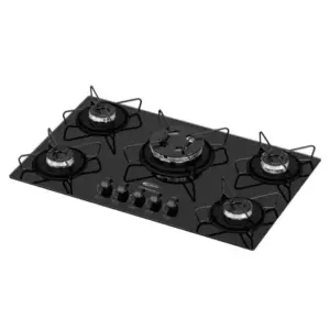 Cooktop a Gás Clarice 5 Bocas TC Base Esmaltada Preto Cooktop a Gás Clarice 5 Bocas TC Base Esmaltada Preto