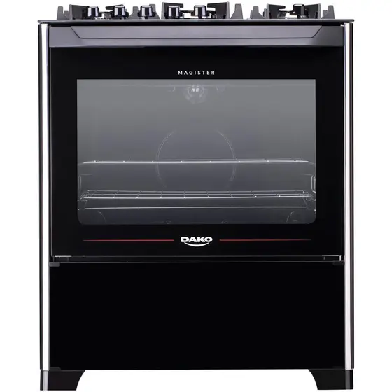 Fogão de Piso Dako Magister 5 Bocas Preto a Gás com Mesa de Vidro