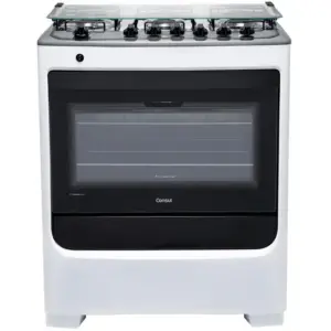 Fogão de Piso Consul 6 Bocas a Gás com Mesa em Aço Inox (CFS6NAB)